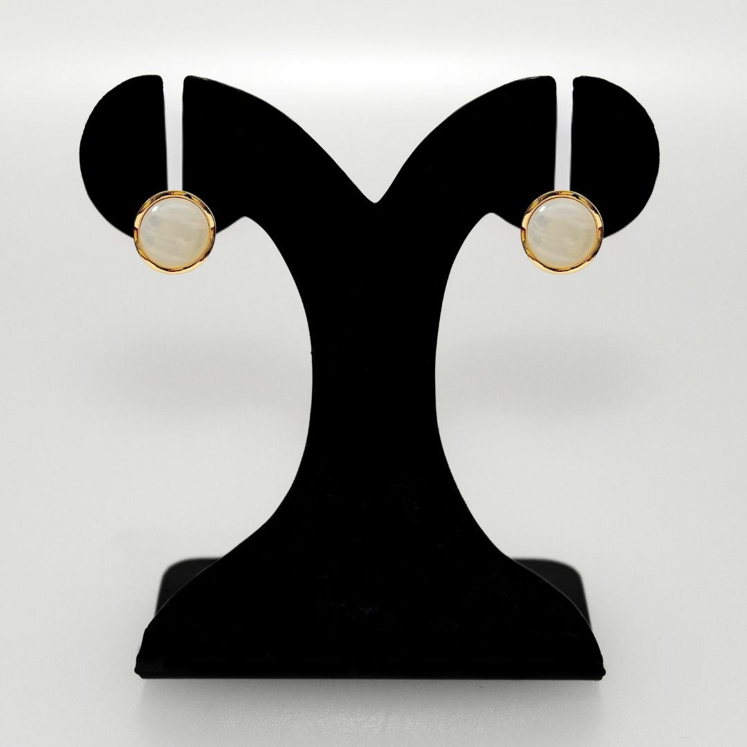 Statement Mother Of Pearl Stud Earrings Nestasia