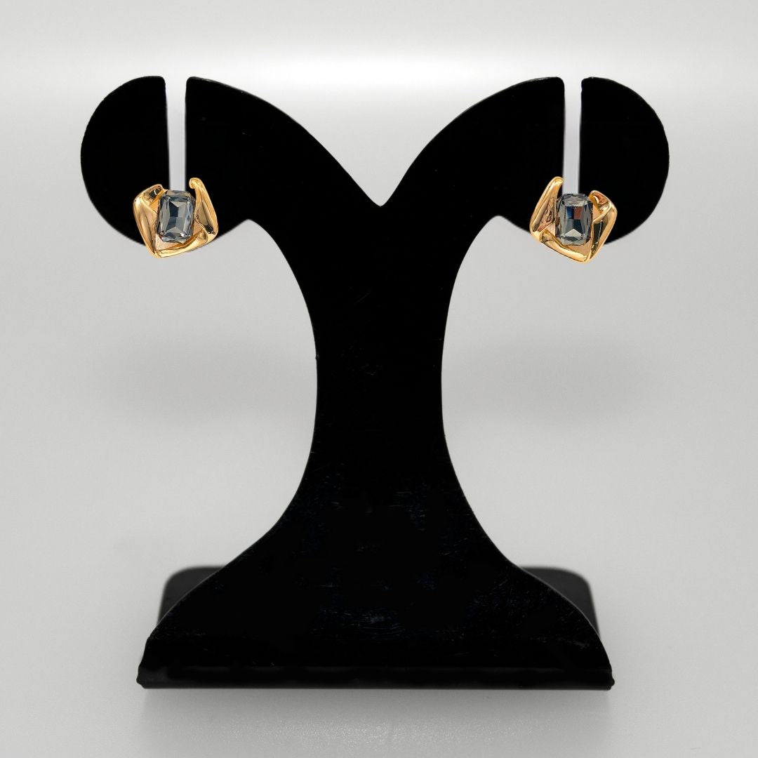 Noir Twist Statement Studs Nestasia