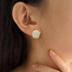 Statement Mother Of Pearl Stud Earrings Nestasia