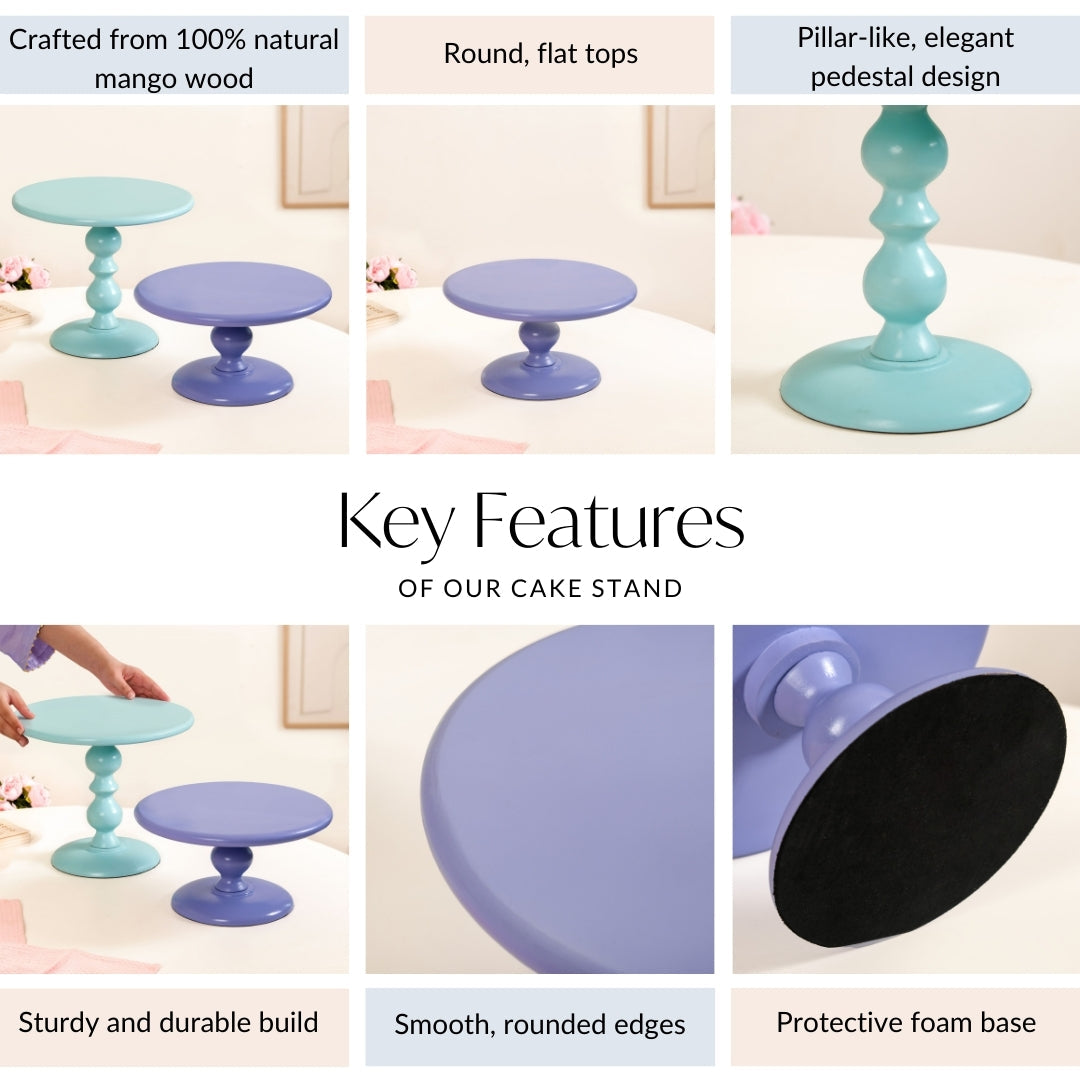Sugar Pop Cake Stand Set Of 2 Purple And Blue Nestasia