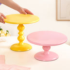 Sugar Pop Round Cake Stand Set Of 2 Pink And Yellow Nestasia
