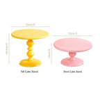 Sugar Pop Round Cake Stand Set Of 2 Pink And Yellow Nestasia