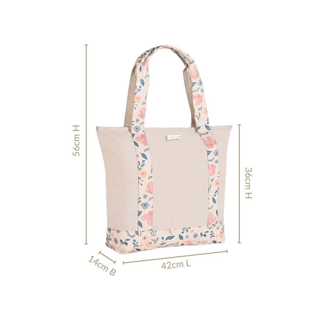 Summer Meadow Large Canvas Zipper Tote Bag Nestasia
