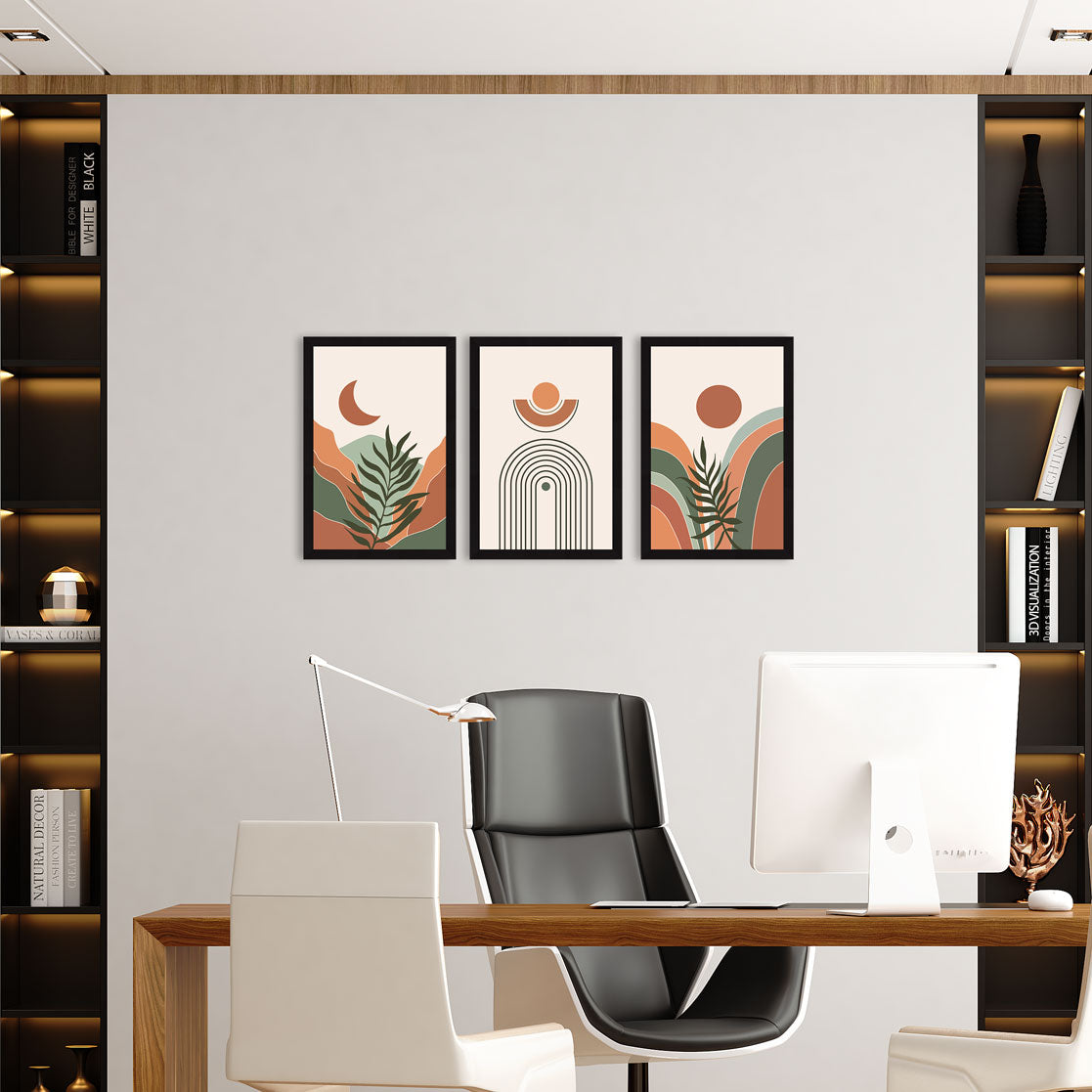 Boho Painting For Wall Decoration, Set of 3, Set of 3 AXIII-37-BOH ArtX