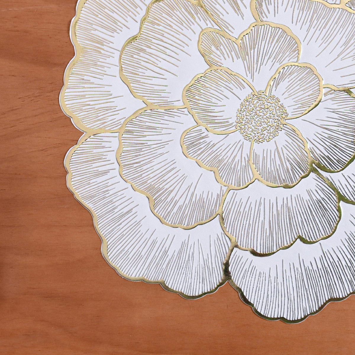 Gold Sunlit Petals Table Mat Set Of 6 Nestasia