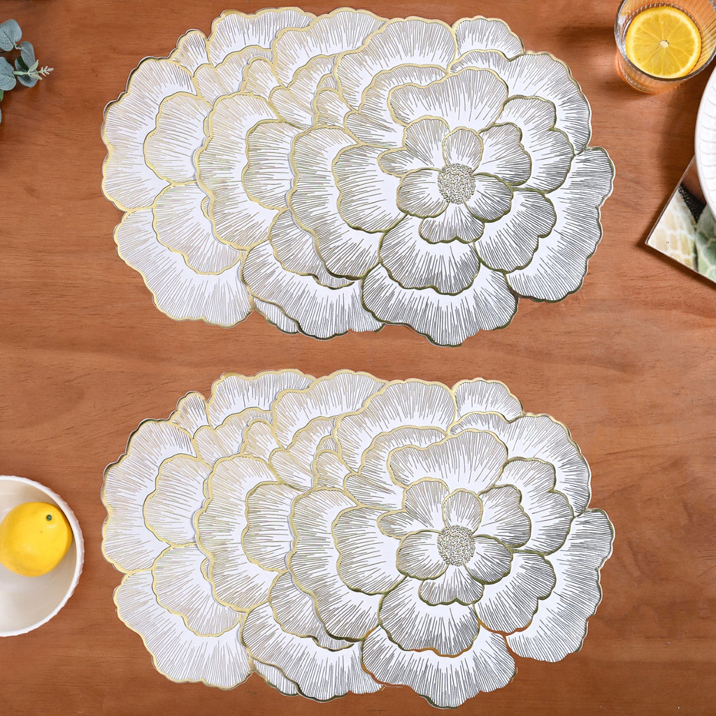 Gold Sunlit Petals Table Mat Set Of 6 Nestasia