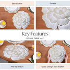 Gold Sunlit Petals Table Mat Set Of 6 Nestasia
