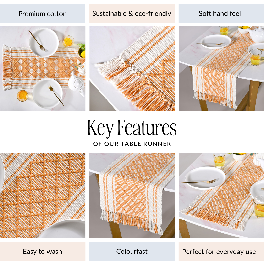 Sunloom Textured Cotton Runner With Fringes 180x33cm Nestasia