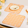 Daisy Cotton Embroidered Scallop Table Mat Set Of 6 Nestasia