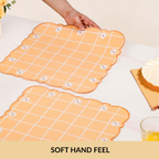 Daisy Cotton Embroidered Scallop Table Mat Set Of 6 Nestasia
