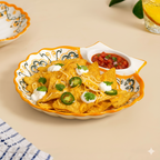 Sunny Bloom Ceramic Section Plate Set Of 2 Nestasia