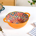 Mandala Melange Ceramic Serving Bowl Orange 1500ml Nestasia