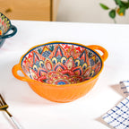 Mandala Melange Ceramic Serving Bowl Orange 1500ml Nestasia