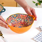 Mandala Melange Ceramic Serving Bowl Orange 1500ml Nestasia