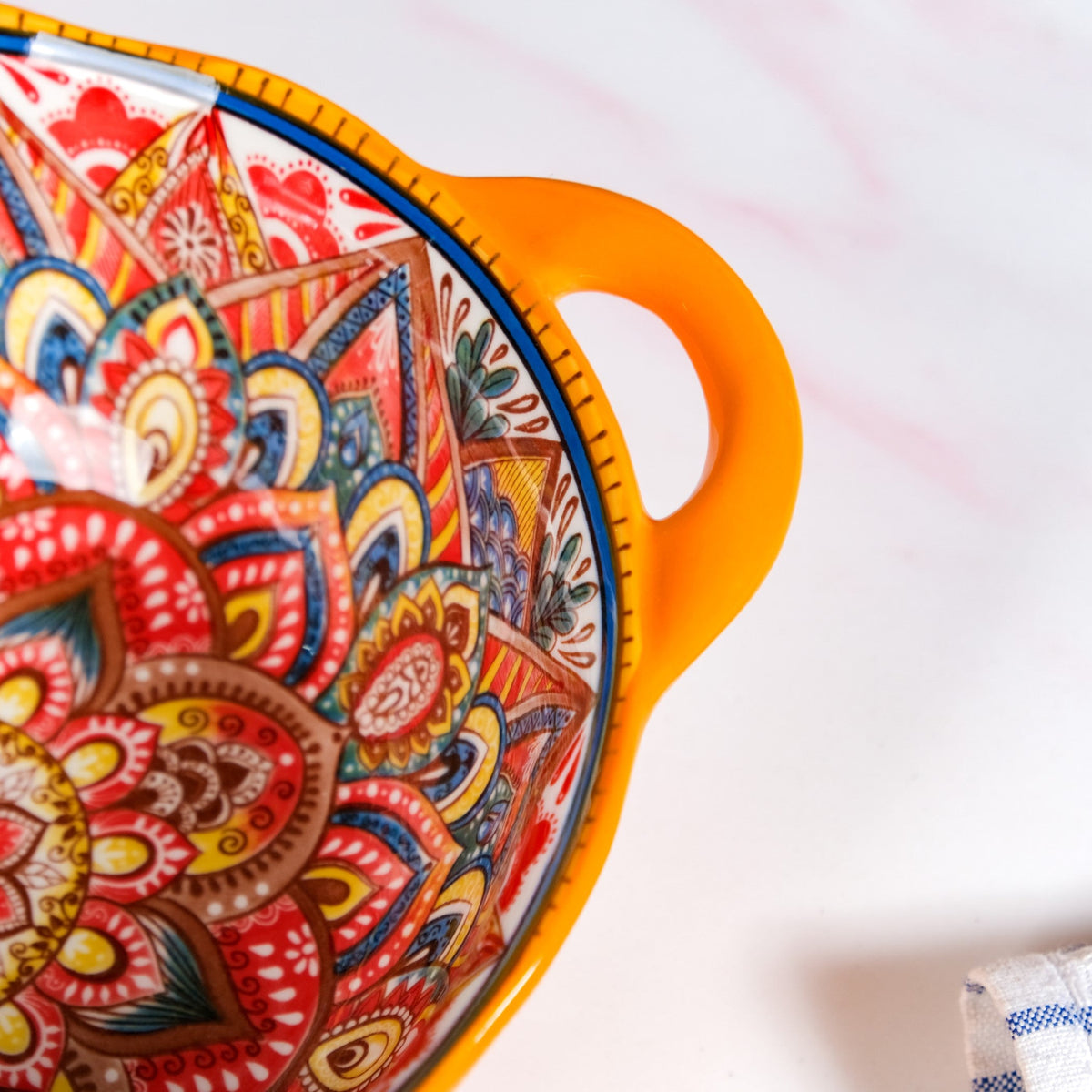 Mandala Melange Ceramic Serving Bowl Orange 1500ml Nestasia