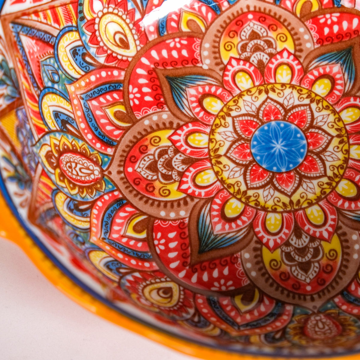 Mandala Melange Ceramic Serving Bowl Orange 1500ml Nestasia