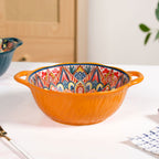 Mandala Melange Ceramic Serving Bowl Orange 1500ml Nestasia
