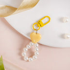 Sunshine Heart Keychain With Pearls Nestasia