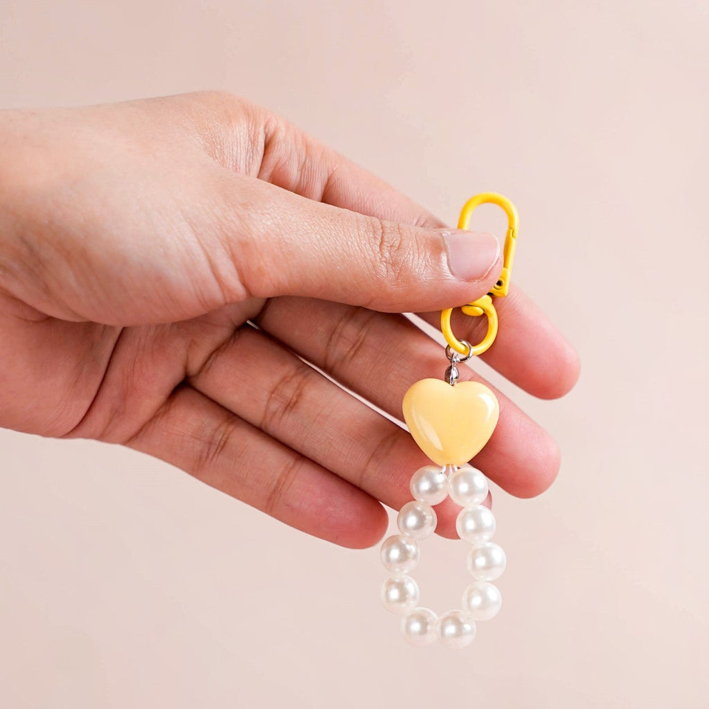Sunshine Heart Keychain With Pearls Nestasia
