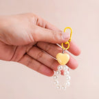 Sunshine Heart Keychain With Pearls Nestasia