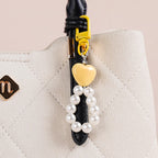 Sunshine Heart Keychain With Pearls Nestasia