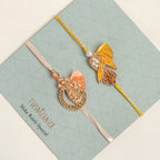 Sunshine Bloom Set Of 2 Rakhi Gift Set Nestasia