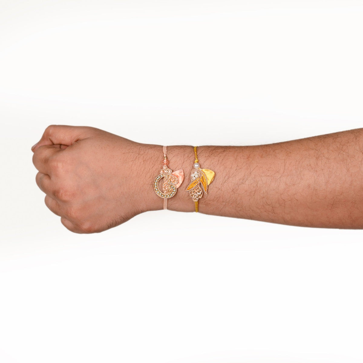 Sunshine Bloom Set Of 2 Rakhi Gift Set Nestasia