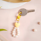 Sunshine Heart Keychain With Pearls Nestasia