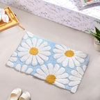 Supersoft Cotton Roseate Anti Slip Floor Mat Blue 85x52cm Nestasia