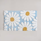 Supersoft Cotton Roseate Anti Slip Floor Mat Blue 85x52cm Nestasia
