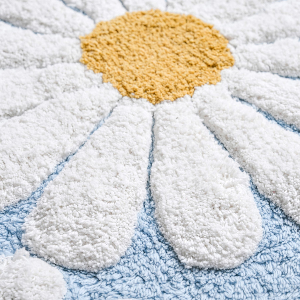 Supersoft Cotton Roseate Anti Slip Floor Mat Blue 85x52cm Nestasia