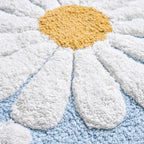 Supersoft Cotton Roseate Anti Slip Floor Mat Blue 85x52cm Nestasia