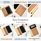 Sushi Kit With Rolling Mat And Chopsticks Set Of 4 Nestasia