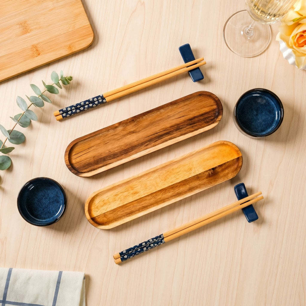 Sushi Platter With Bowl Chopstick And Holder Set Of 8 Nestasia