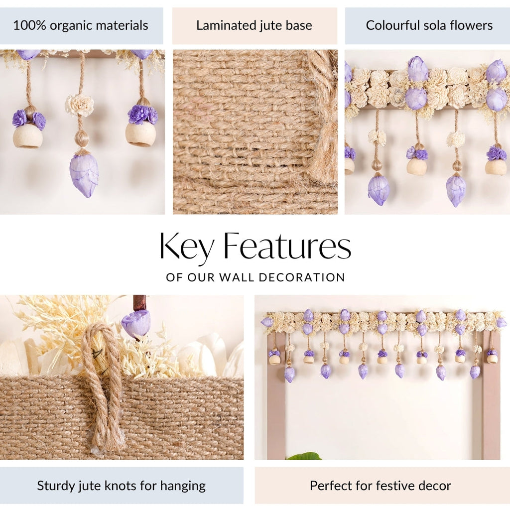 Sustainable Bandarwal With Sola Flower Lavender Nestasia