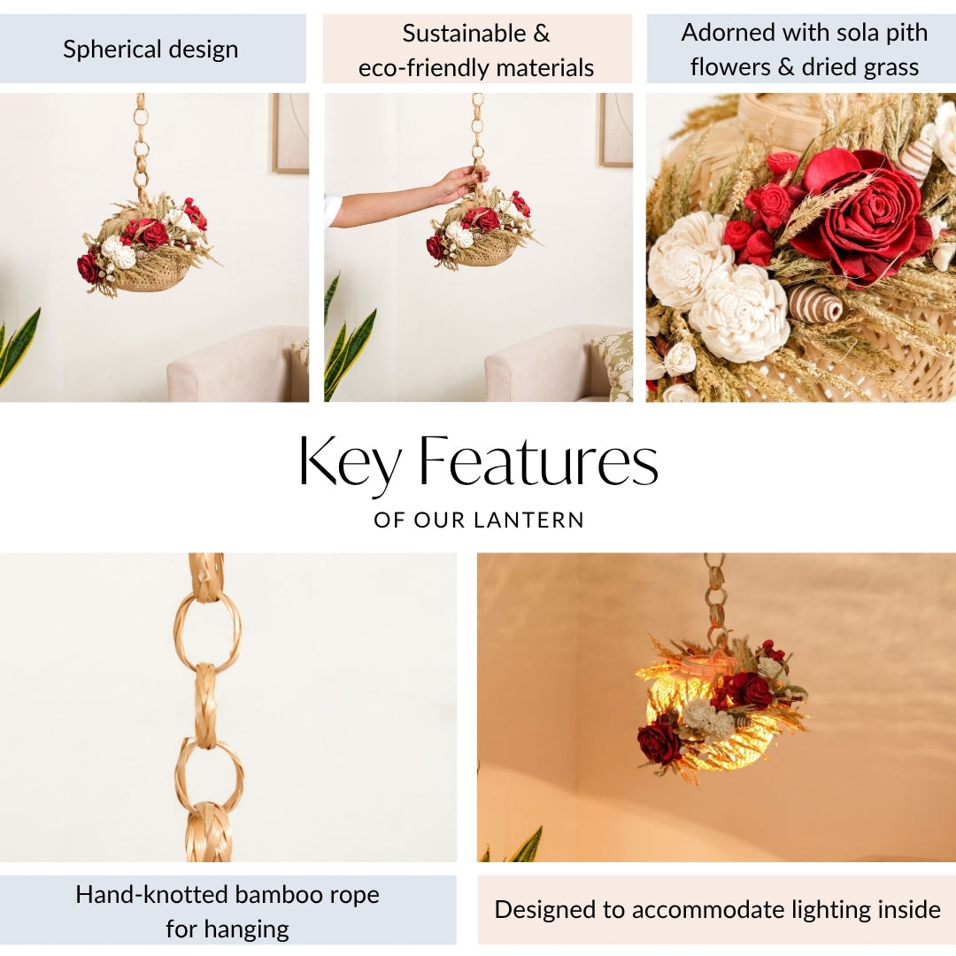 Sustainable Floral Lantern Red Nestasia