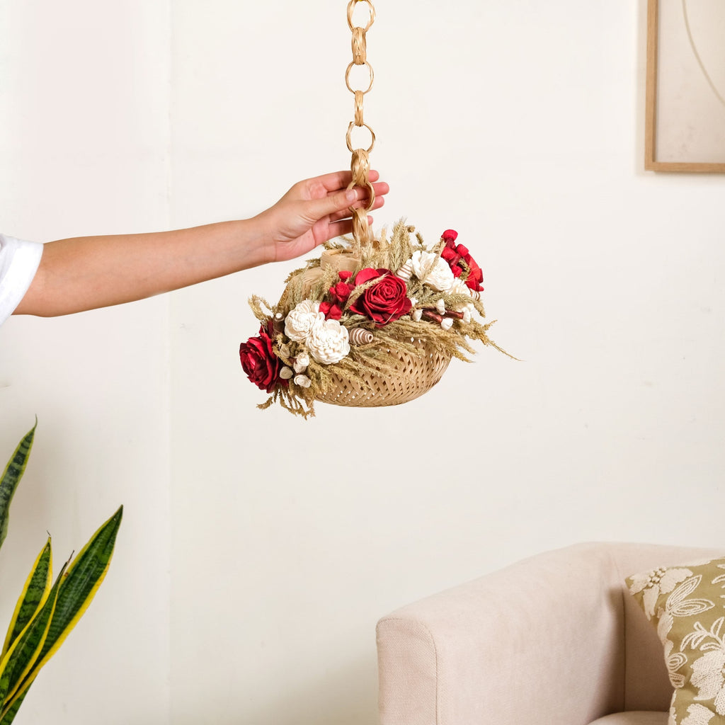 Sustainable Floral Lantern Red Nestasia