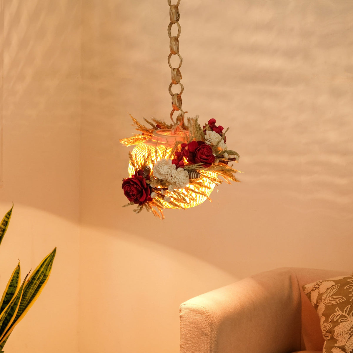 Sustainable Floral Lantern Red Nestasia