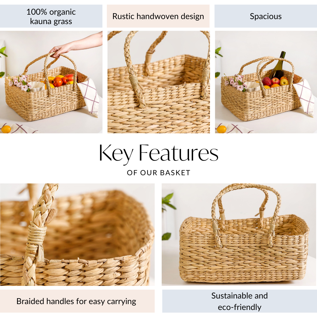 Sustainable Handmade Kauna Basket Large Nestasia