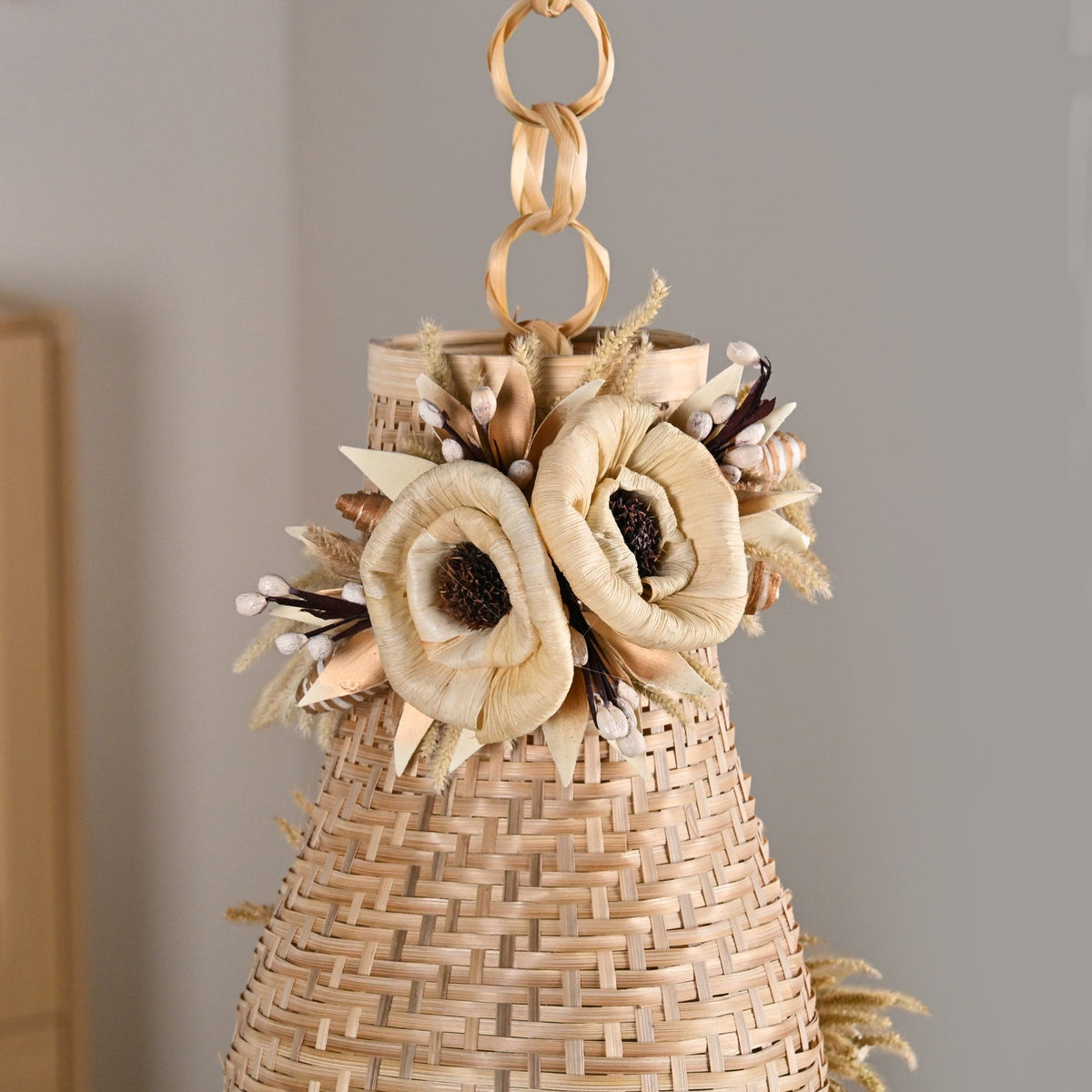 Solara Sustainable Handmade Dried Flower Bamboo Diwali Lantern Nestasia