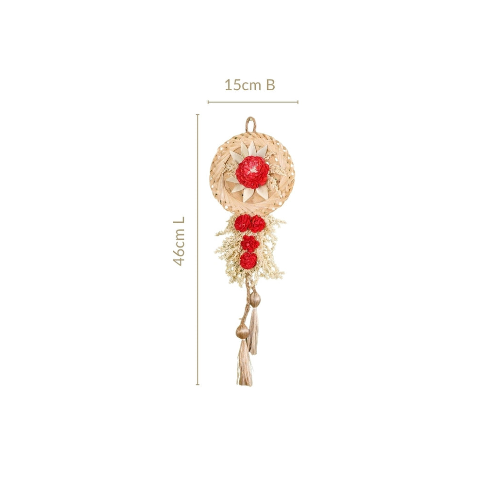 Sustainable Red Sola Bloom Wall Decor Set Of 4 Nestasia