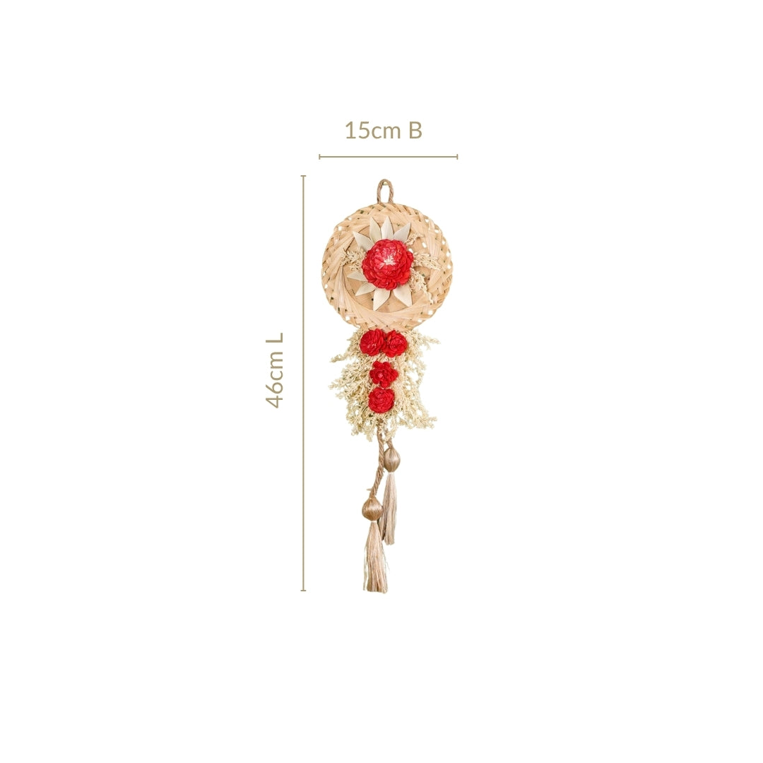 Sustainable Red Sola Bloom Wall Decor Set Of 4 Nestasia