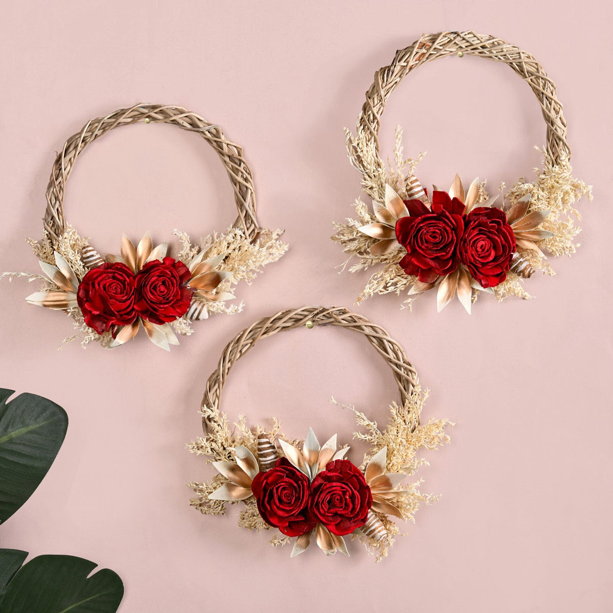 Sustainable Rose Wreath Set Of 3 Nestasia