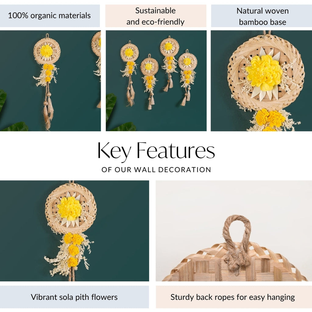 Real Dried Flowers Wall Decor Set Of 4 Nestasia
