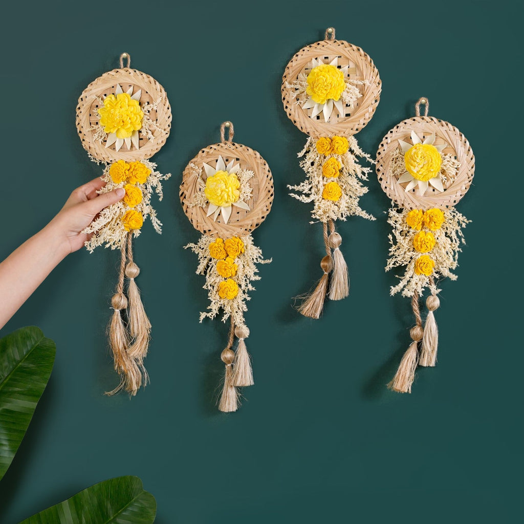 Real Dried Flowers Wall Decor Set Of 4 Nestasia