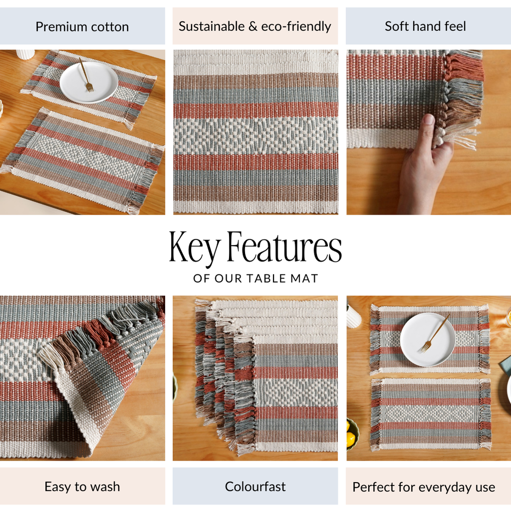 Sustainable Cotton Placemat Set Of 6 Nestasia