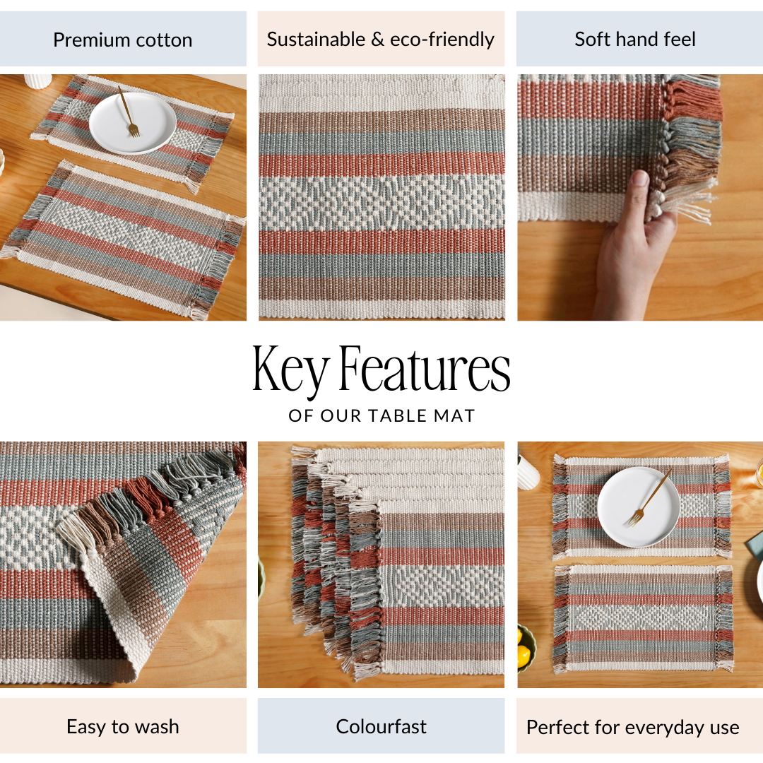 Sustainable Cotton Placemat Set Of 6 Nestasia
