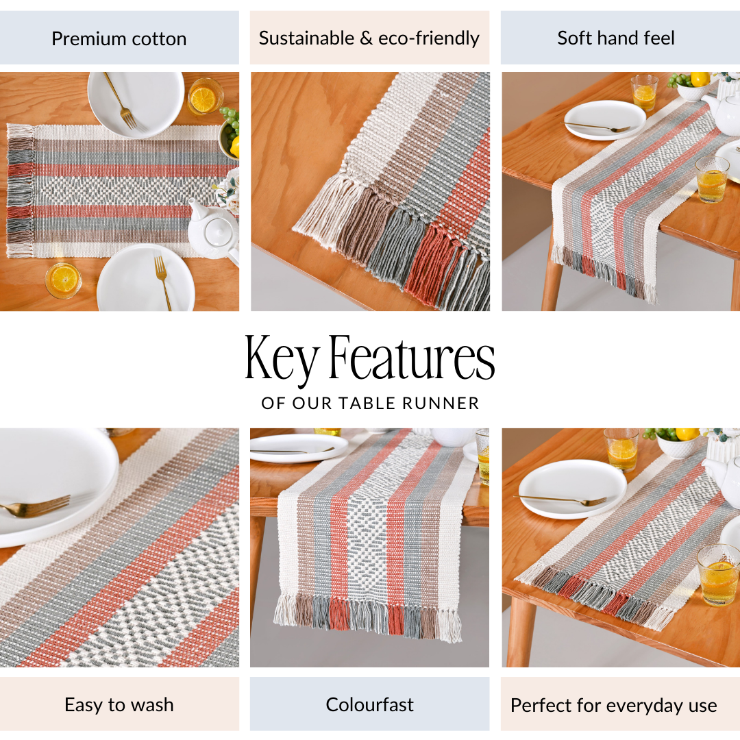 Sustainable Cotton Runner 180x33cm Nestasia
