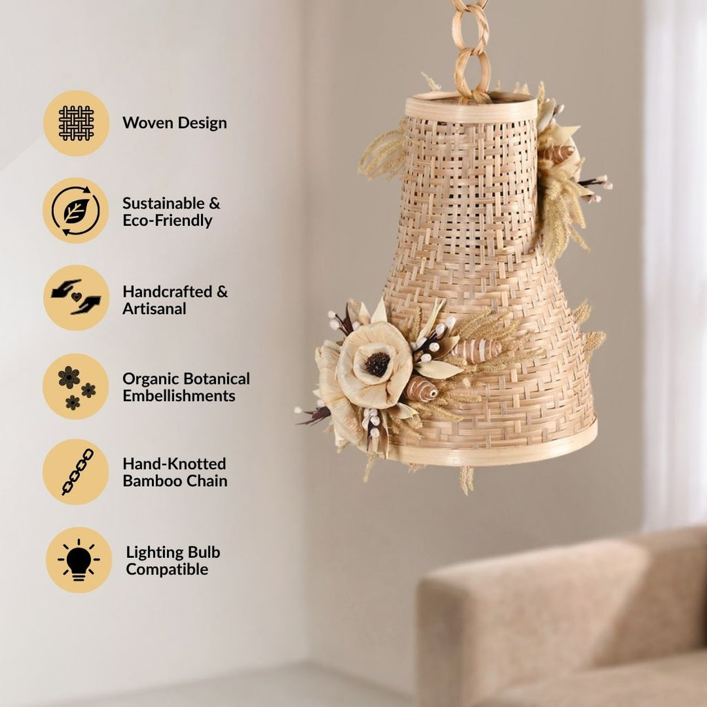 Solara Sustainable Handmade Dried Flower Bamboo Diwali Lantern Nestasia
