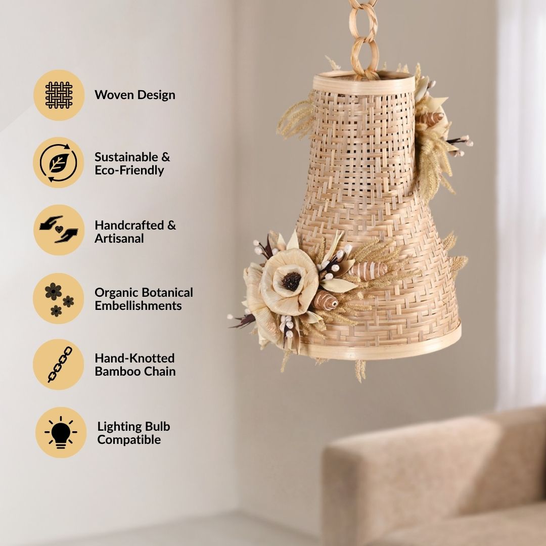 Solara Sustainable Handmade Dried Flower Bamboo Diwali Lantern Nestasia